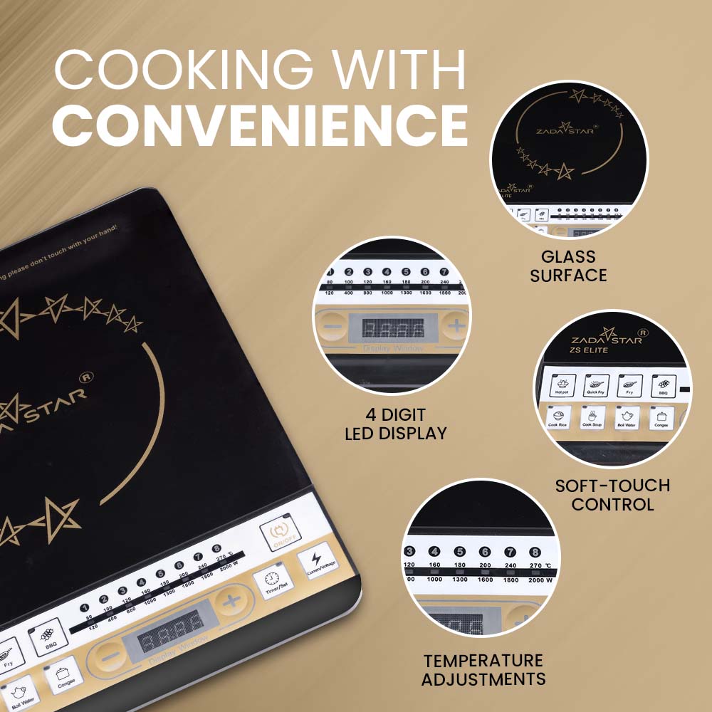 ZADASTAR ZS ELITE 2000 WATTS INDUCTION COOKTOP
