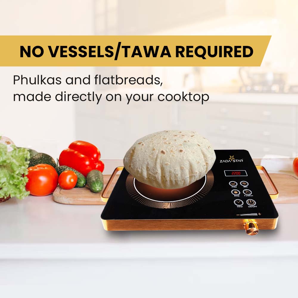 ZADASTAR ZS INFRARED COOKTOP WITH KNOB AND STAINLESS STEEL GRILL