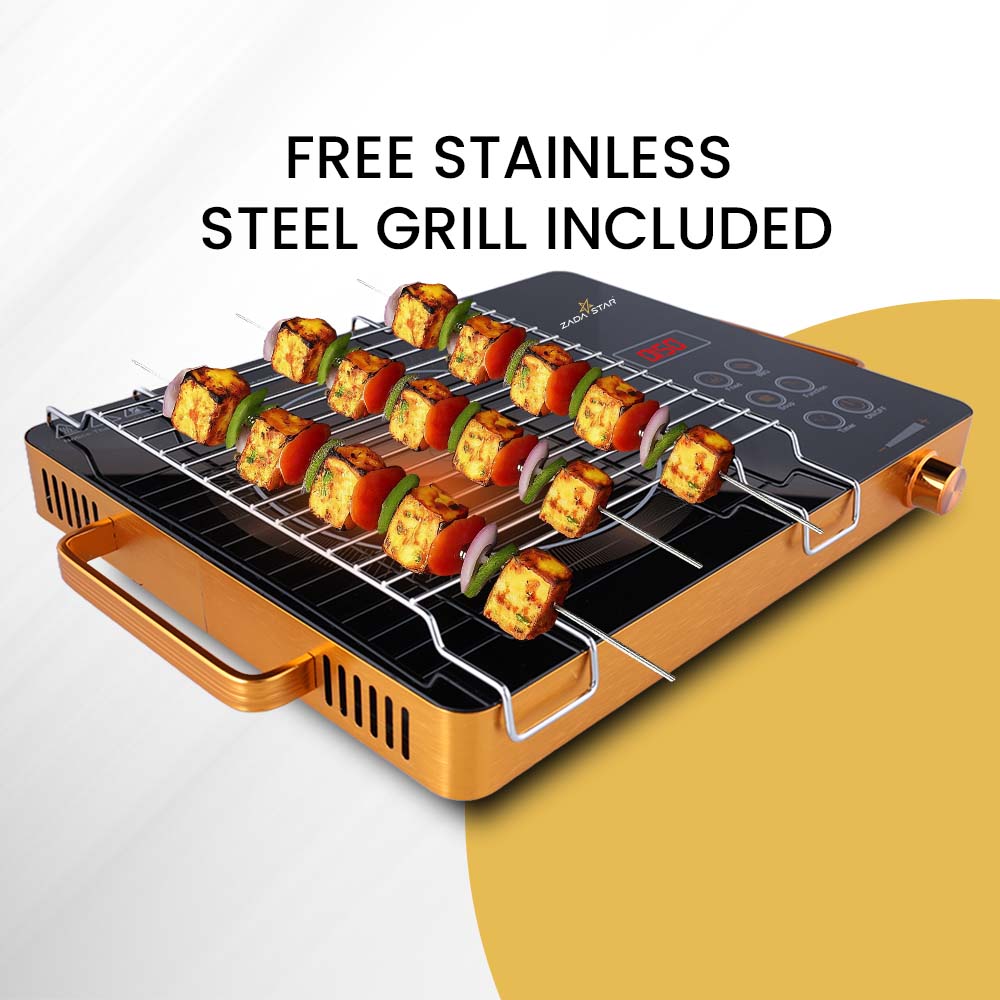 ZADASTAR ZS INFRARED COOKTOP WITH KNOB AND STAINLESS STEEL GRILL