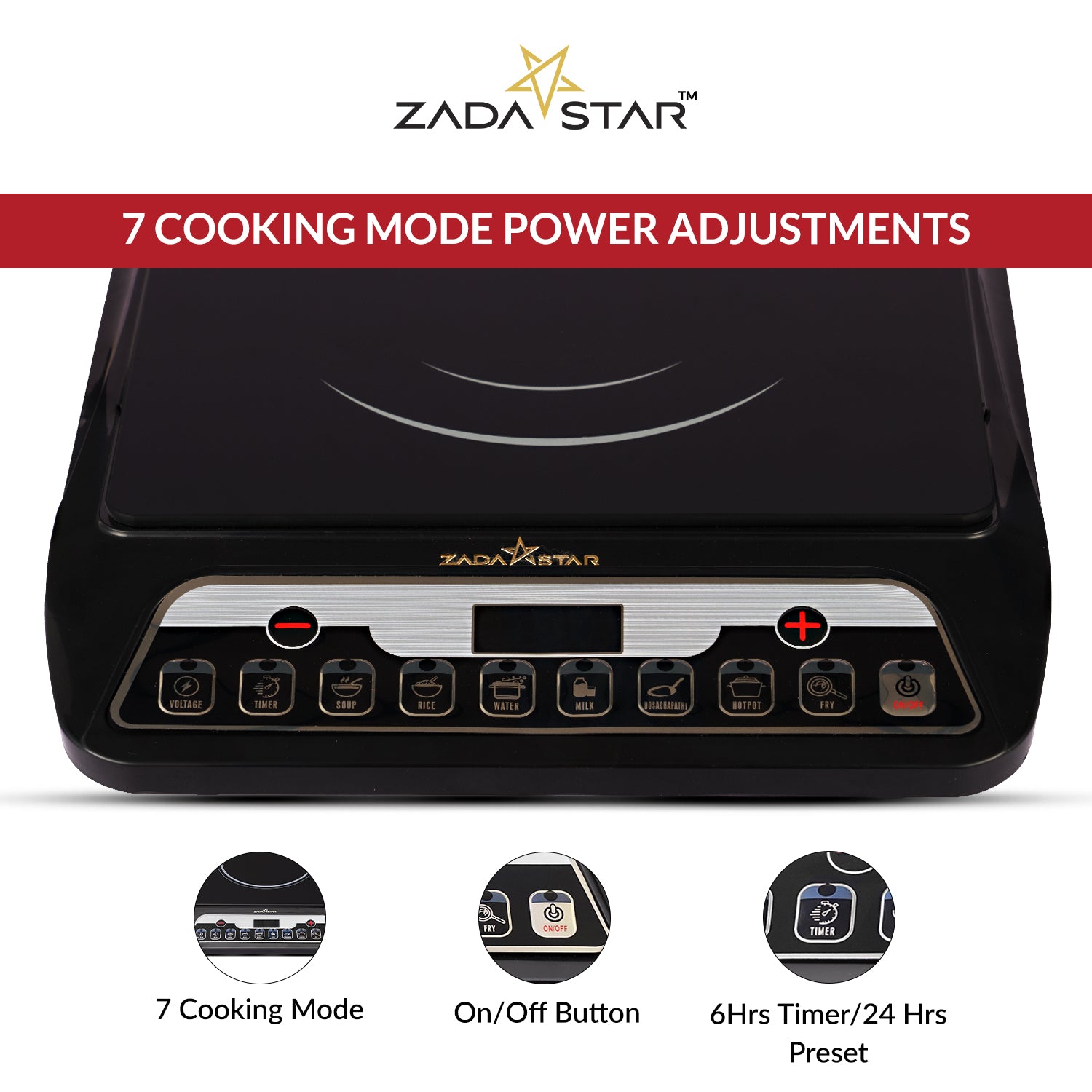 ZADASTAR ZS ELITE 2000 WATTS INDUCTION COOKTOP