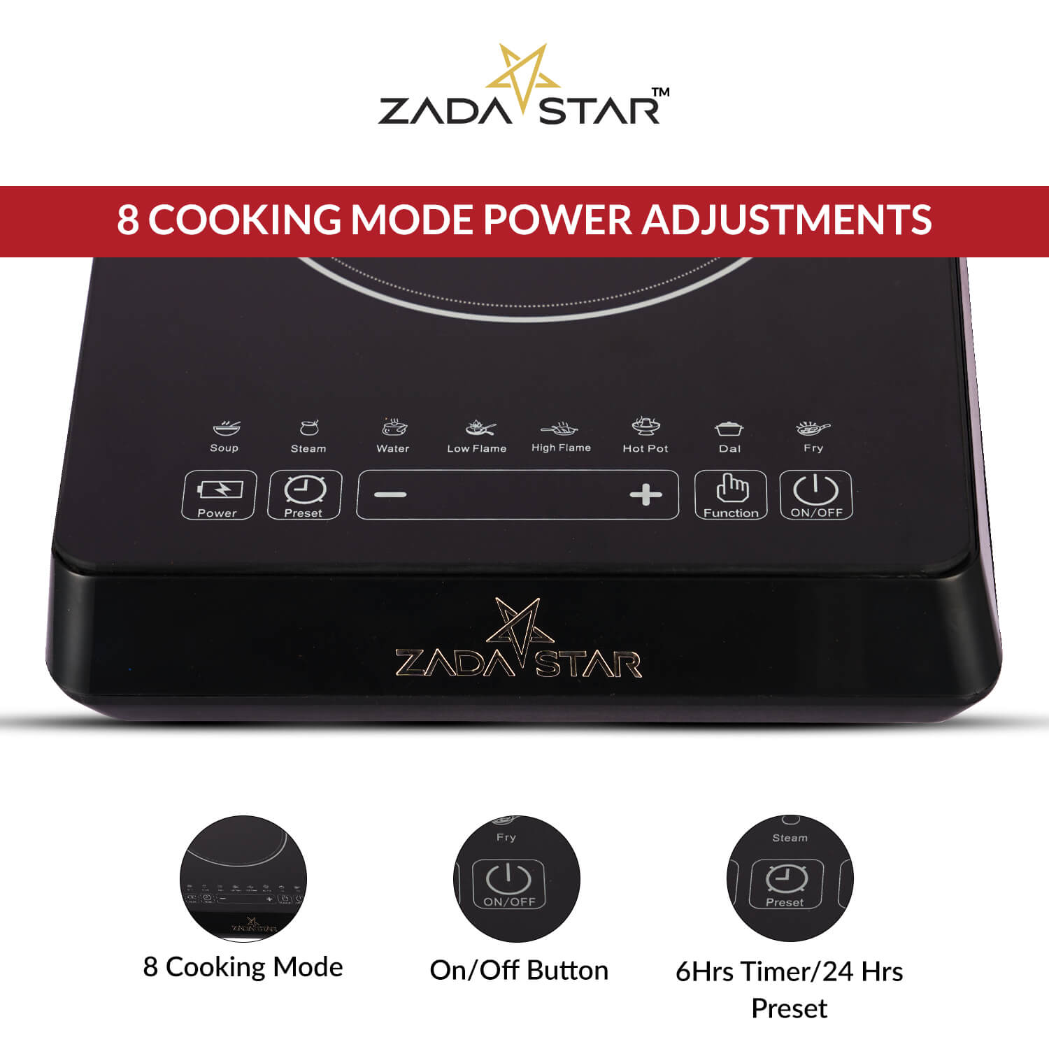 ZADASTAR ZS TOUCH 2000W INDUCTION COOKTOP