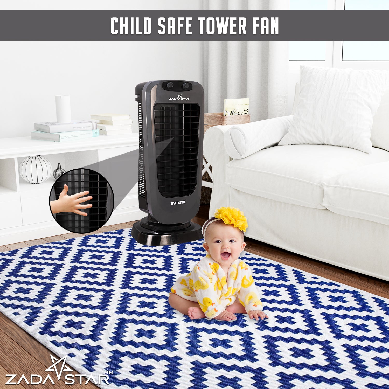 ZADASTAR ZS STYLISH CHILD SAFE TOWER FAN